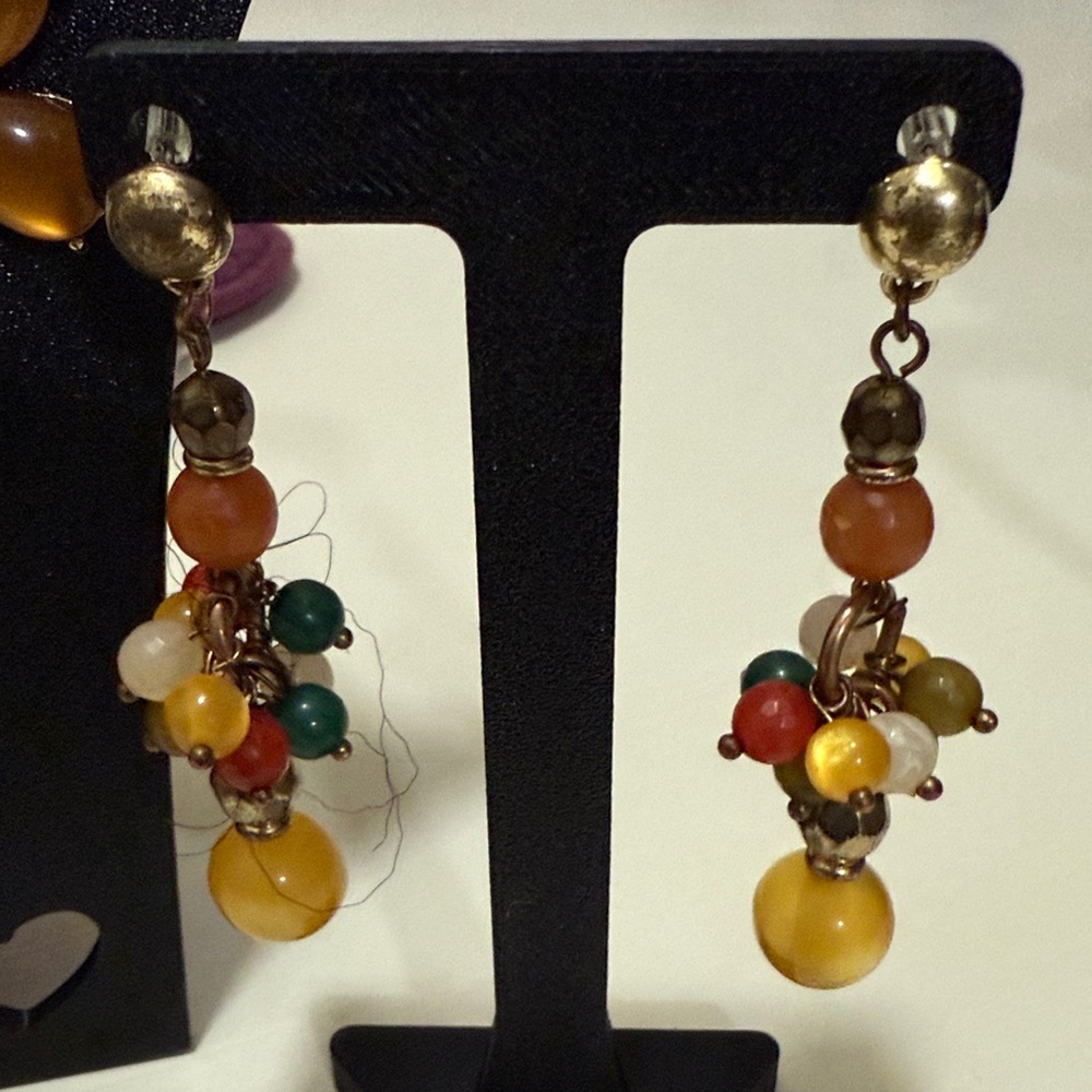 Floral Multicolor Statement Necklace and Earrings Set - Picture 4 of 4